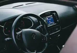 black bmw car steering wheel