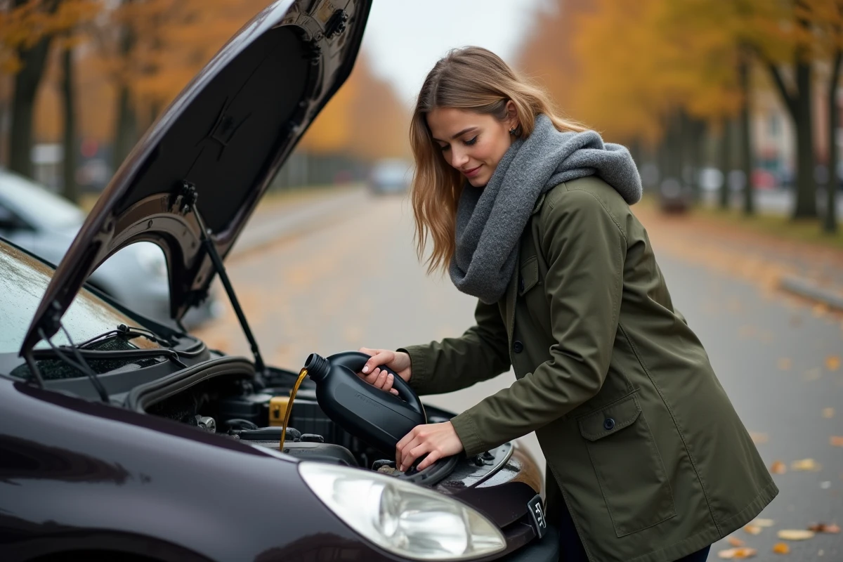 Jeune femme versant de l